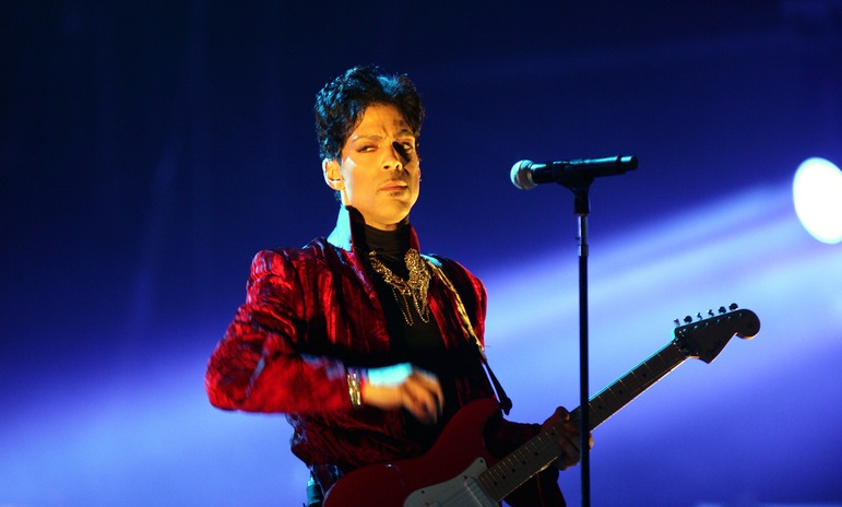 The rock/ pop/ funk musician Prince in concert at the annual Sziget Festival in Budapest, Hungary, on Tuesday, August 9, 2011. Photographer: Mark Milstein/ Northfoto